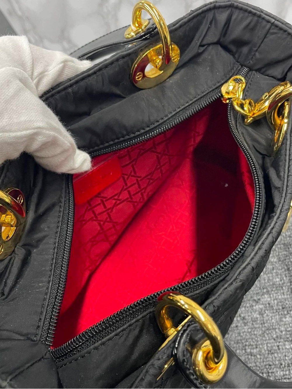 Dior Black Quilted Shoulder Bag with Gold Hardware - Picture 7 of 7